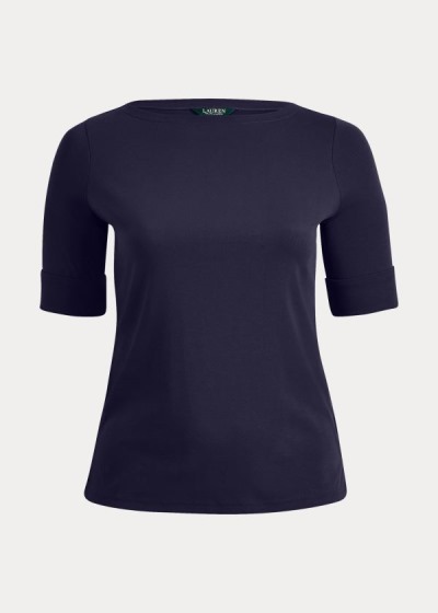 Women's Ralph Lauren Stretch Cotton Boatneck Tops | 083957RGN